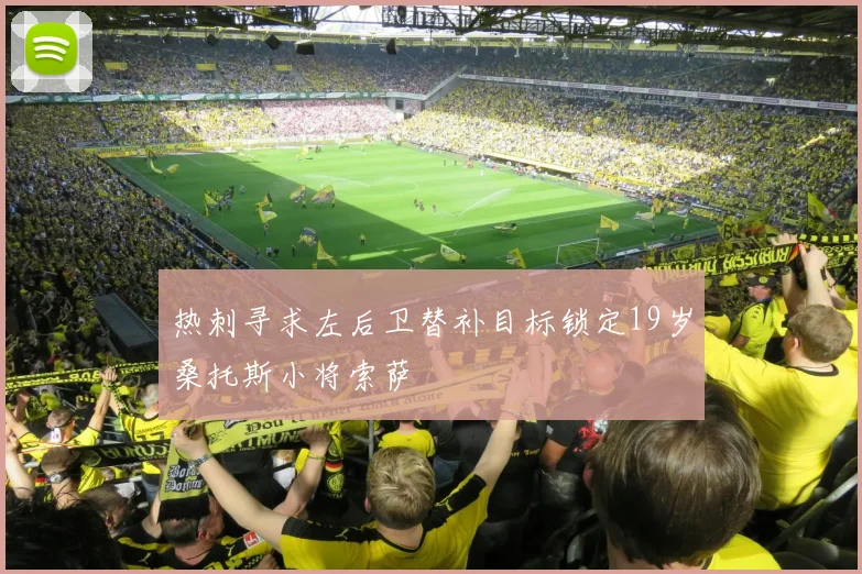 热刺寻求左后卫替补目标锁定19岁桑托斯小将索萨